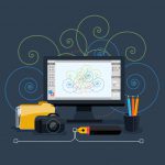 Flat illustration: a wrapped vehicle