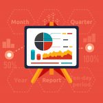 Flat illustration: a search result climbing a chart